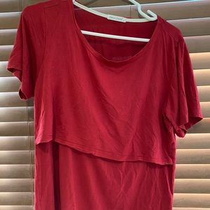Short sleeve red breastfeeding top. Choose 4 items for 20$